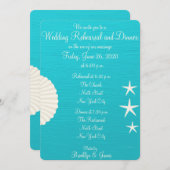 Shells Beach Wedding Rehearsal Dinner Invitations Kaart (Voorkant / Achterkant)