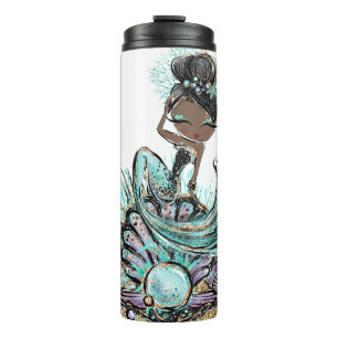 *~* Shells Monogram Glitter Mermaid Zee Turtle Thermosbeker