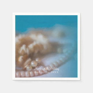 Shells & Pearls Elegant Wedding Jewels Beach Servetten