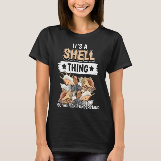 Shells Quote Mussel Clam Seashell's A Shell Thin T-shirt (Voorkant)