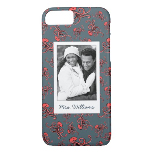 Shells & Starfish Pattern | Uw foto en naam Case-Mate iPhone Case (Achterkant)
