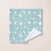 Shells Starfish Sun Fun Text Ivory ID918 Bad Handdoek (Wasdoekje)