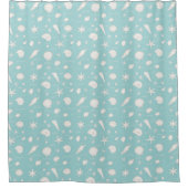 Shells Starfish Sun Fun Text Ivory ID918 Douchegordijn (Voorkant)