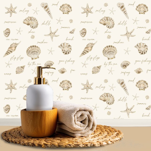 Shells Starfish Sun Fun Text Sandstone ID918 Behang (Creator heeft geüpload)