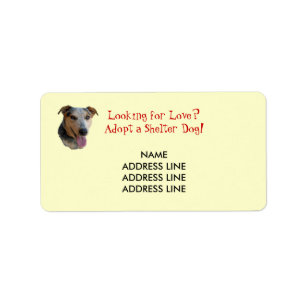 Shelter Dog Adoption - Western Return Address Etiket