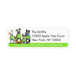 Shelter Dogs Off-Leash Art™ Green Tagline aannem Etiket