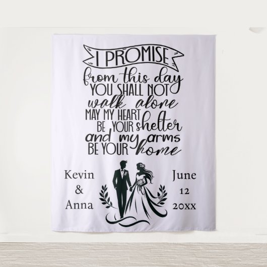 Shelter in Your Arms Wedding Backdrop Wandkleed (Voorkant)