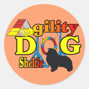 Sheltie Agility Shetland Sheepdog Gifts Ronde Sticker