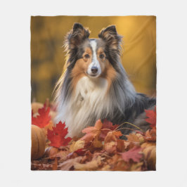 Sheltie Autumn Fleece Deken