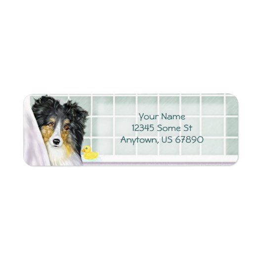 Sheltie Bath Tri Color Labels (Voorkant)
