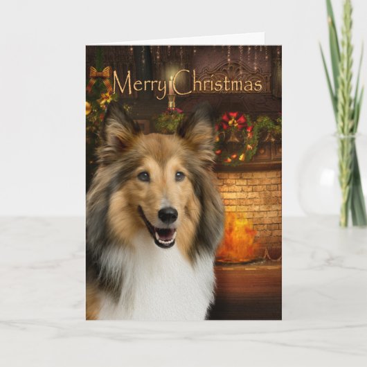Sheltie Christmas Kaart (Voorkant)
