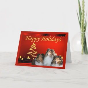 Sheltie Christmas Kaart Stars