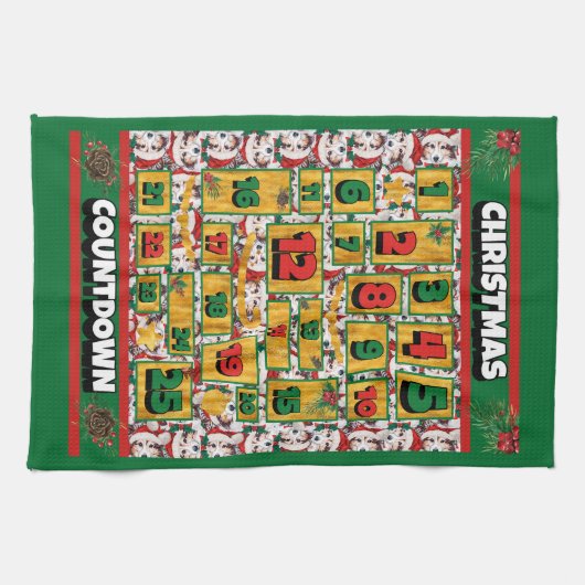 Sheltie Counting met Kerstmis Advent Calendar Dog Theedoek (Horizontaal)