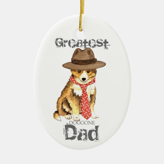 Sheltie Dad Ceramic Ornament (Voorkant)