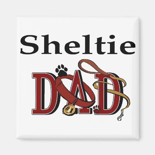 Sheltie Dad Gifts Magneet (Voorkant)