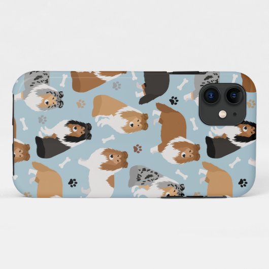 Sheltie Dog Botten en Paws Case-Mate iPhone Case (Achterkant (horizontaal))