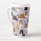 Sheltie Dog Botten en Paws Latte Mok (Linkerhoek)