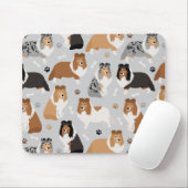 Sheltie Dog Botten en Paws Muismat (Met muis)
