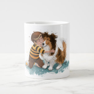 Sheltie en Boy Dog Knuffel Extra Grote Beker