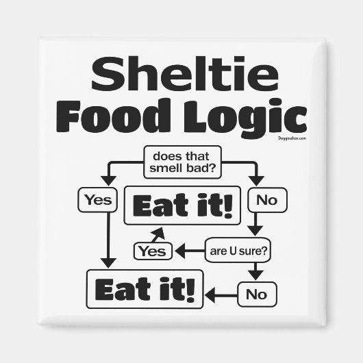 Sheltie Food Logic Magneet (Voorkant)