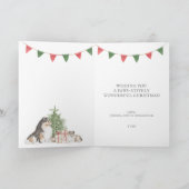 Sheltie Front Porch Kerstmis Kaart (Binnen)