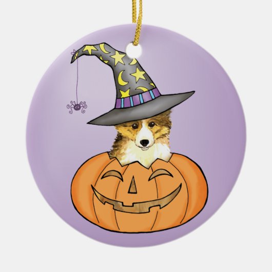 Sheltie Halloween Keramisch Ornament (Voorkant)