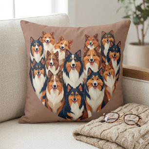 Sheltie Hart Illustratie Cute Shetland Sheepdog Kussen