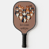 Sheltie Hart Illustratie Schattigee Shetland Sheep Pickleball Paddle (Achterkant)