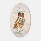 Sheltie Heart Mam Ceramic Ornament (Links)