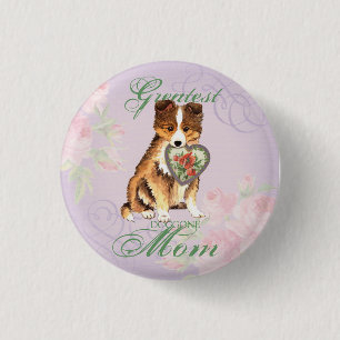 Sheltie Heart mama Ronde Button 3,2 Cm
