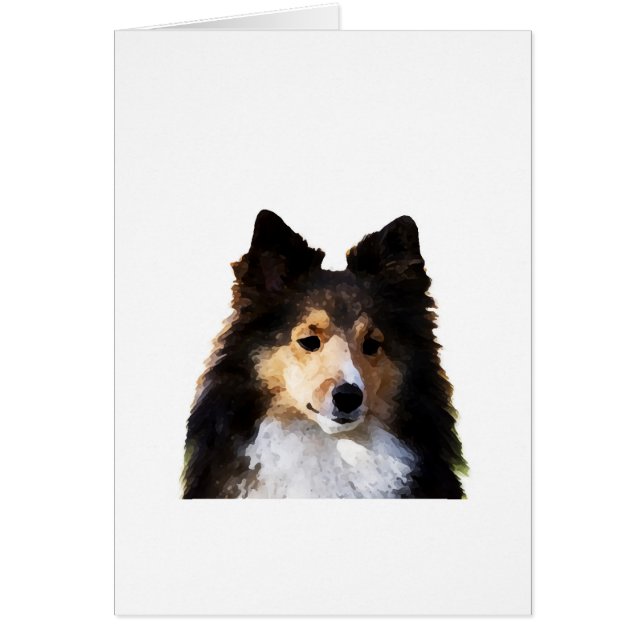 Sheltie Hond schilderij schets (Voorkant)