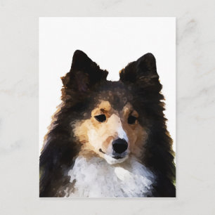 Sheltie Hond schilderij schets Briefkaart