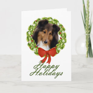 Sheltie Kerstkaart #1 Feestdagen Kaart