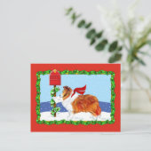 Sheltie kerstmail Sable Feestdagenkaart (Staand voorkant)