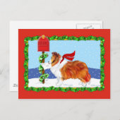 Sheltie kerstmail Sable Feestdagenkaart (Voorkant / Achterkant)