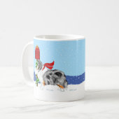 Sheltie Kerstmis Blue Merle Koffiemok (Voorkant links)