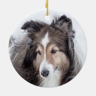 Sheltie kerstversiering keramisch ornament
