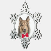 Sheltie kerstversiering tin sneeuwvlok ornament (Rechts)
