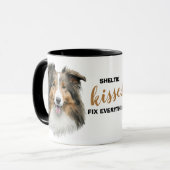 Sheltie Kisses Corriger tout Mug (Devant gauche)