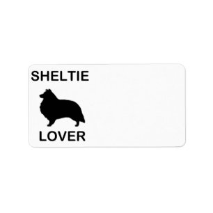 Sheltie Lover met een silhouet Etiket