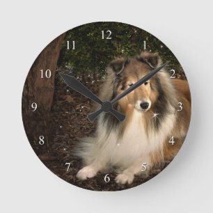 Sheltie Magic Clock Ronde Klok
