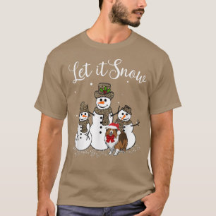 Sheltie Mam laat het sneeuwen Snowman Leopard Prin T-shirt