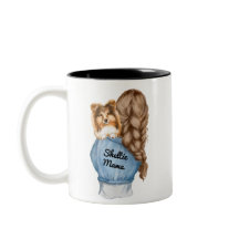 Sheltie Mama Brunette met Sable Shetland Sheepdog