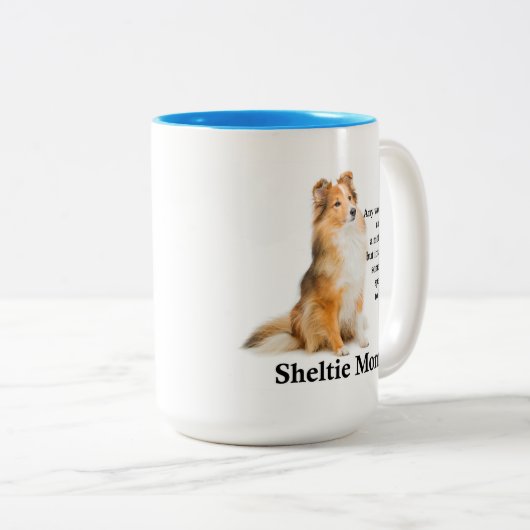 Sheltie Maman Mug (Devant droit)