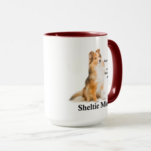 Sheltie Maman Mug (Devant droit)