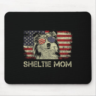 Sheltie Moeder Hondenliefhebbers Amerikaanse Vlag Muismat