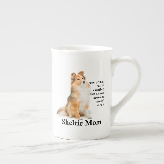 Sheltie Mom Bone China Mug (Droite)