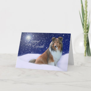 Sheltie Peace-kerstkaart Feestdagen Kaart