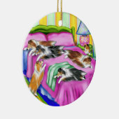 Sheltie Pink Comfort Keramisch Ornament (Rechts)