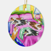 Sheltie Pink Comfort Keramisch Ornament (Links)
